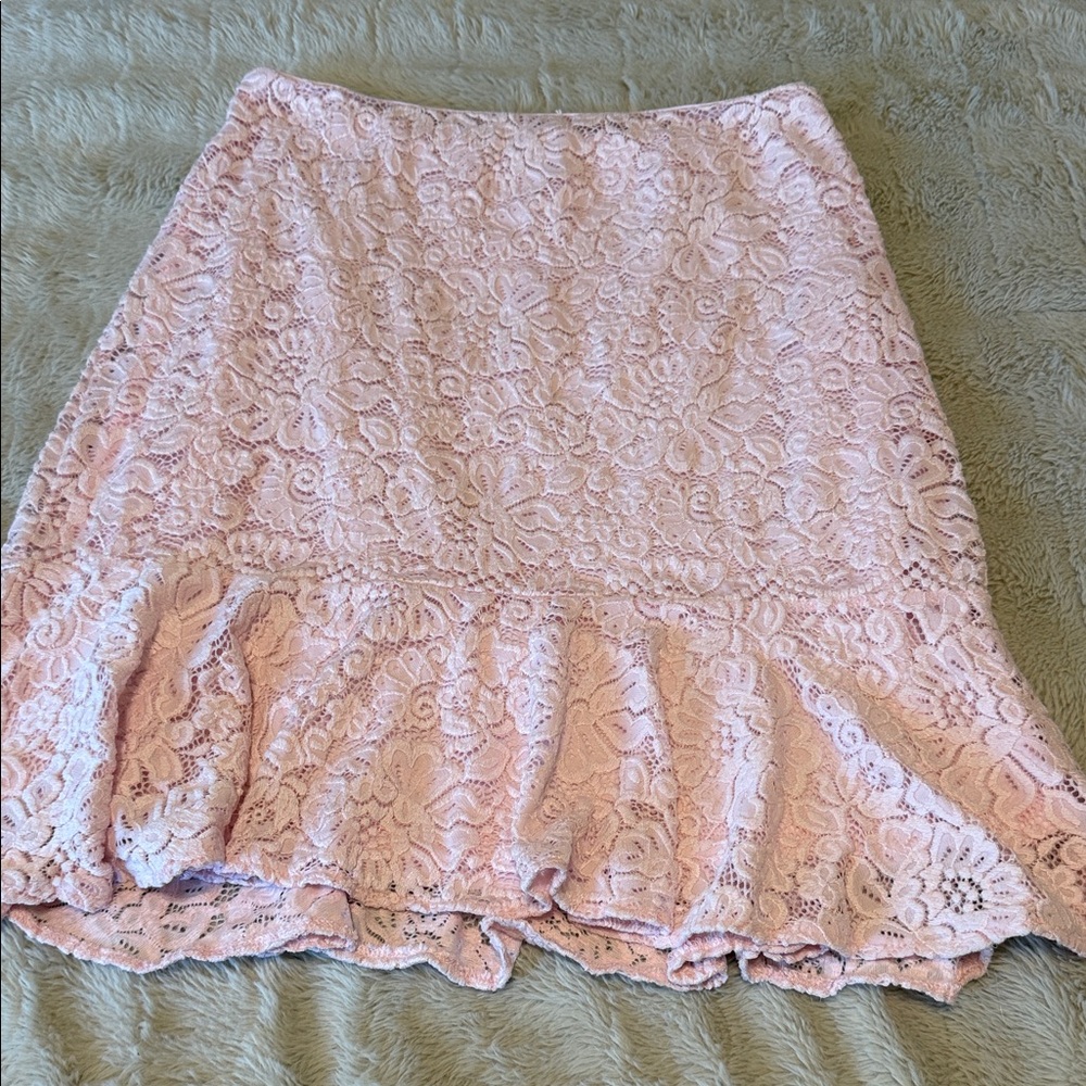 Grace Karin Floral Lace A-Line Skirt in Light Pink - Picture 1 of 4